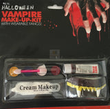 Gothic Vampire Makeup Set - Halloween Face Paint, Zombie Costume Accessories with Fake Blood and Fangs