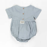 Capri Blue Linen Romper for Babies & Kids - Size 2Y Only