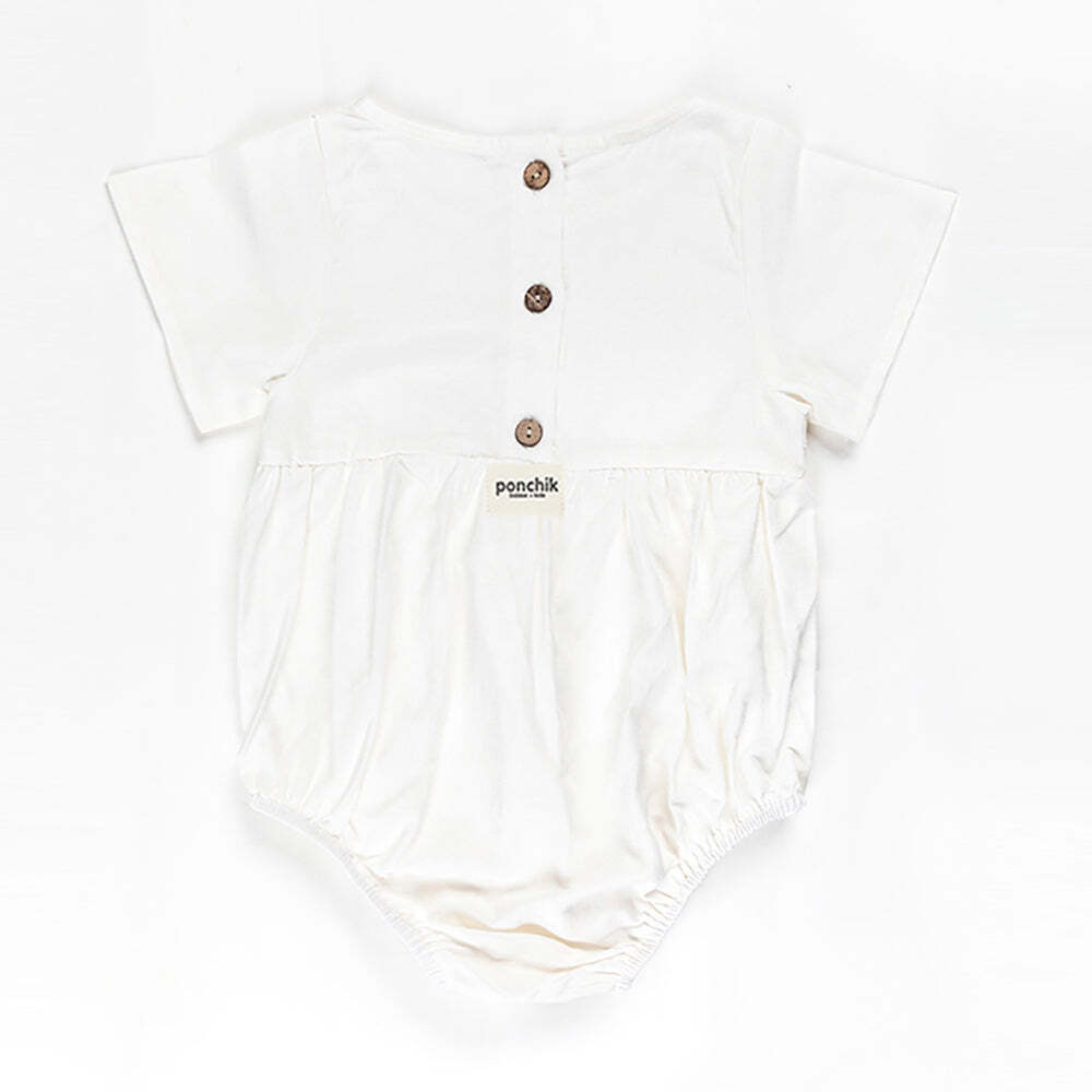 Linen Daisy Romper for Babies & Kids - Size 2 Years