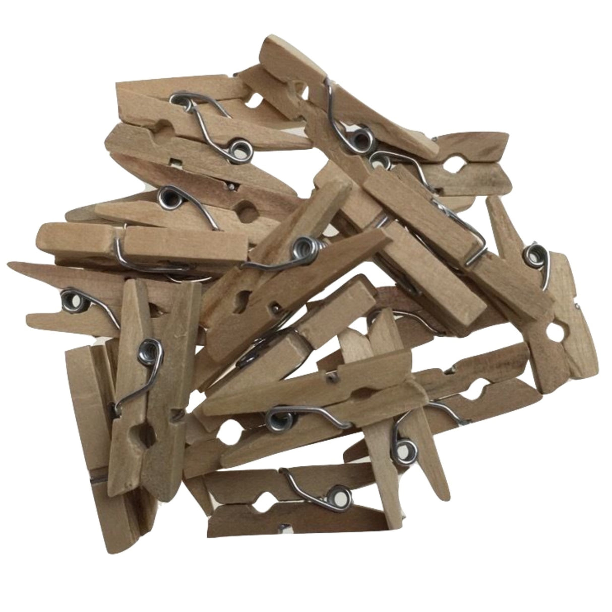 Assorted 200-Piece Mini Wooden Clothespins Set for Crafts and Scrapbooking - 25mm