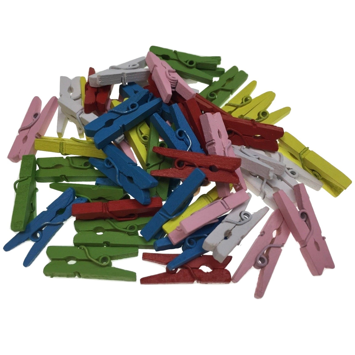 Assorted 200-Piece Mini Wooden Clothespins Set for Crafts and Scrapbooking - 25mm