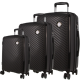 Milleni 3-Piece Hardshell Luggage Set - Black - Inspired by Pierre Cardin