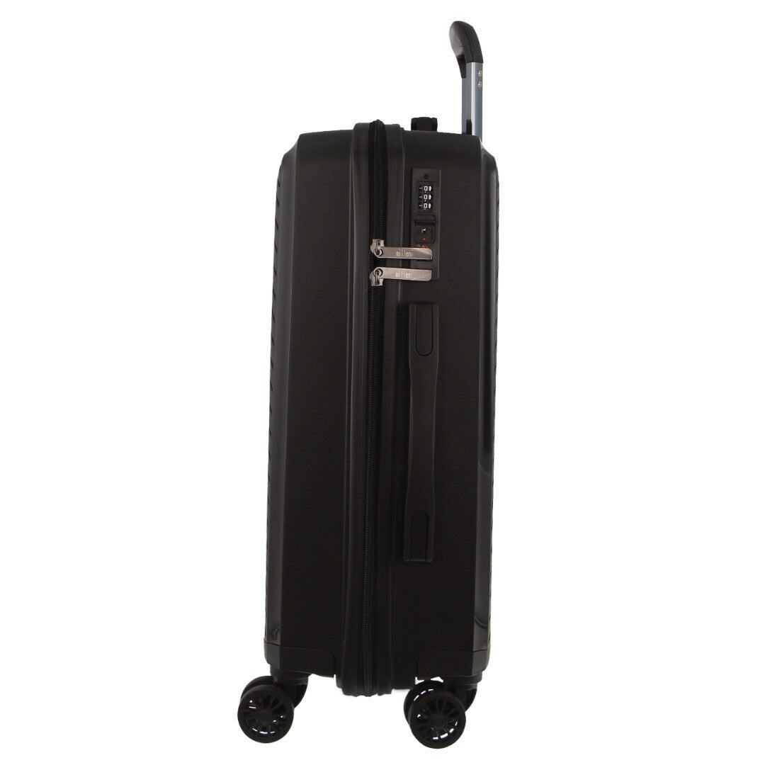 Milleni 3-Piece Hardshell Luggage Set - Black - Inspired by Pierre Cardin