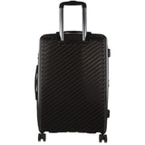 Milleni Black Checked Luggage Bag - Pierre Cardin Inspired 65cm Travel Suitcase (82.5L)