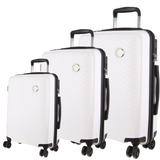 Pierre Cardin Milleni Hardshell Travel Luggage Set - 3-Piece Suitcase Collection in White