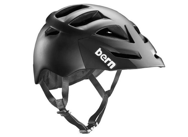 Bern Mens Morrison Cycling Bike Helmet w/ Hard Visor - Matte Black - S/M