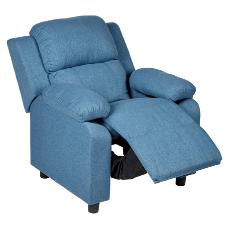 Erika Blue Children's Recliner Sofa Chair - Cozy Lounge Armchair for Kids