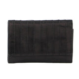 Pierre Cardin Black Leather Ladies Tri-Fold Wallet with Stitch Design