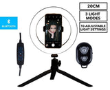 20cm Adjustable LED Selfie Ring Light with Tripod and Smartphone Holder