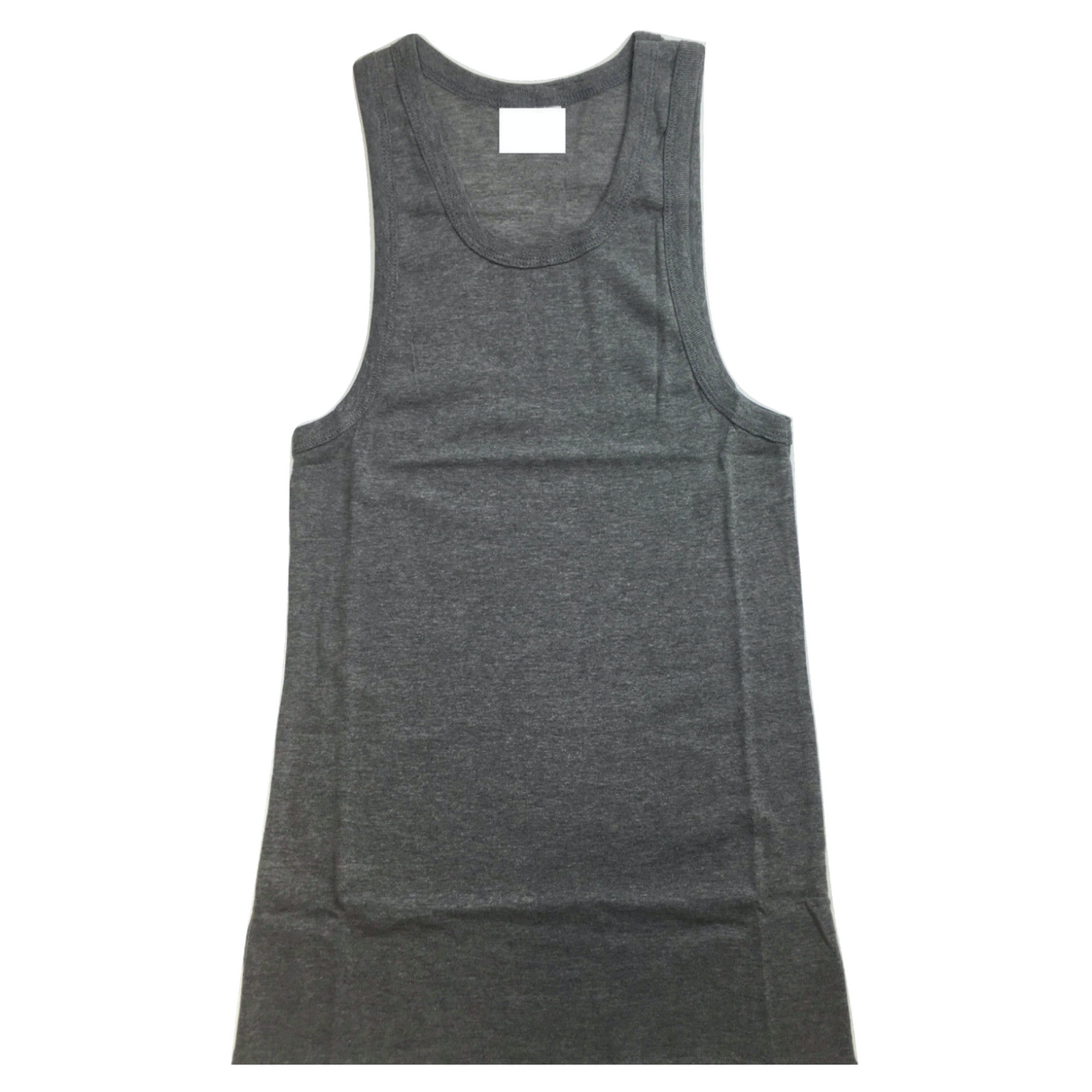 Mens PLAIN SINGLET 100% Cotton Blank Slim Tank Top Gym Basic Casual S-3XL - Grey - M