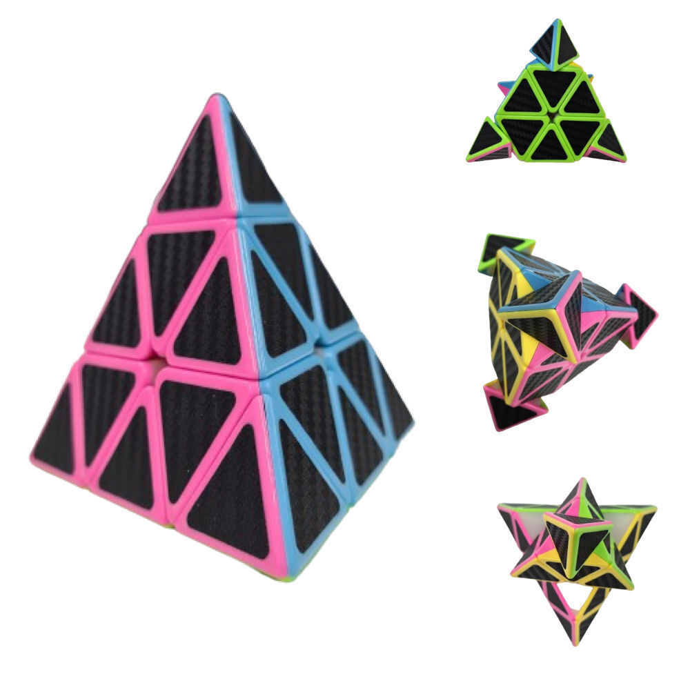 Pyraminx Brain Teaser Puzzle Cube - Educational 3D Triangle Toy for Critical Thinking