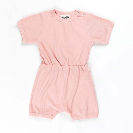 Ribbed Cotton Romper for Babies - Lemonade - 0-3 Months