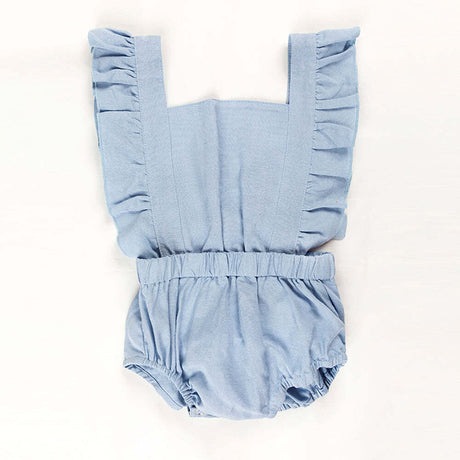 Capri Blue Ruffle Back Romper for Babies & Kids - 3 Years