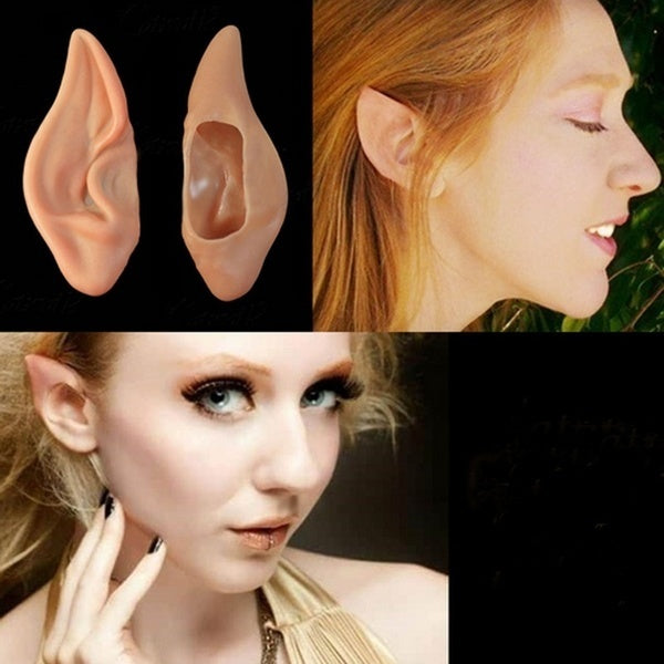 Pointed Latex Elf Ears for Halloween Costumes - Ideal for Wizards, Vampires, and Aliens