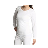 Womens Thermal Cotton Long Sleeve Spencer Tops Long Sleeve Underwear in Beige - 10-12