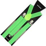 Dark Green Clip-On Suspenders - Adjustable Slim Fit Braces for Unisex Weddings and Formal Occasions