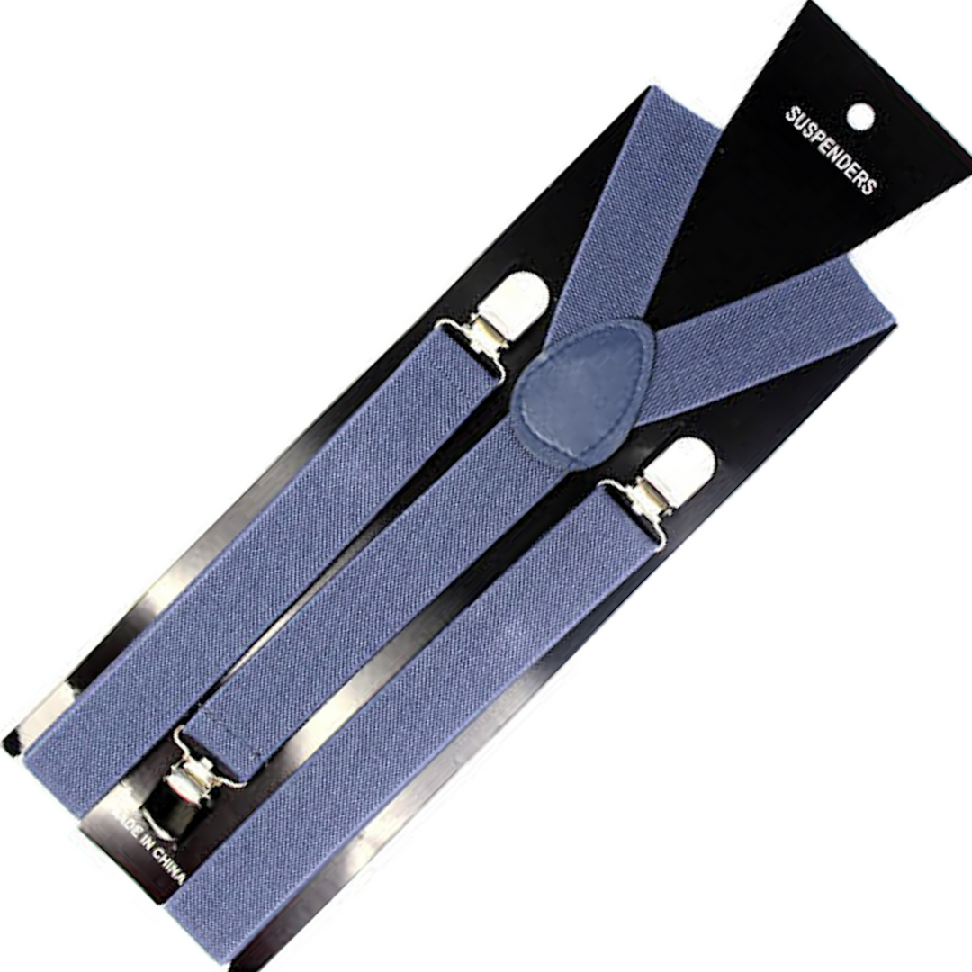 Chic Grey Elastic Suspenders for Unisex - Adjustable Slim Fit Braces for Formal Occasions