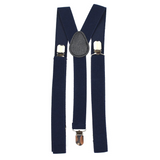 Navy Blue Clip-On Elastic Suspenders for Men and Women - Adjustable Formal Braces for Special Occasions