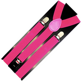 Elegant Adjustable Pink Clip-On Suspenders for Men and Women - Versatile Elastic Braces for Special Occasions