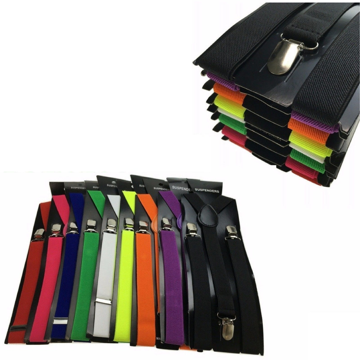 Versatile Adjustable Sequin Suspenders for Any Occasion - Clip-On Elastic Braces for Men and Women