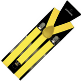 Versatile Yellow Clip-On Suspenders for Men and Women - Elastic Formal Braces Perfect for Weddings and Parties