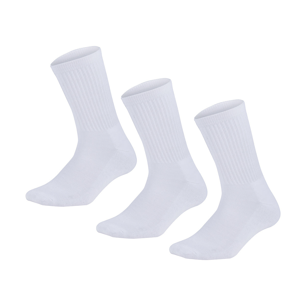 3 Pairs Bamboo Socks Unisex Premium Fiber Sock Super Soft Crew Tennis Sox - White - 6-11