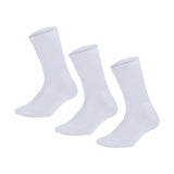 3 Pairs Bamboo Socks Unisex Premium Fiber Sock Super Soft Crew Tennis Sox - White - 6-11