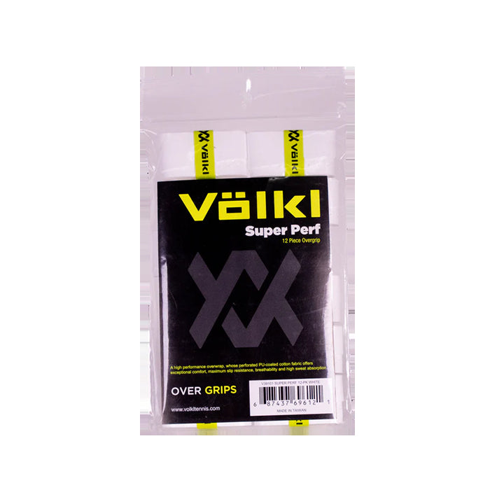 Volkl Super Perf 12 Pack White Tennis Over Grips for Ultimate Performance