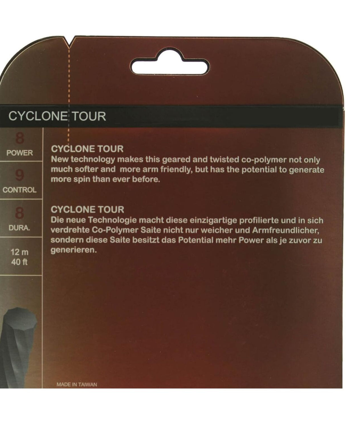 Volkl Cyclone Tour 16g Tennis Strings - Ultimate Spin and Control in Striking Red