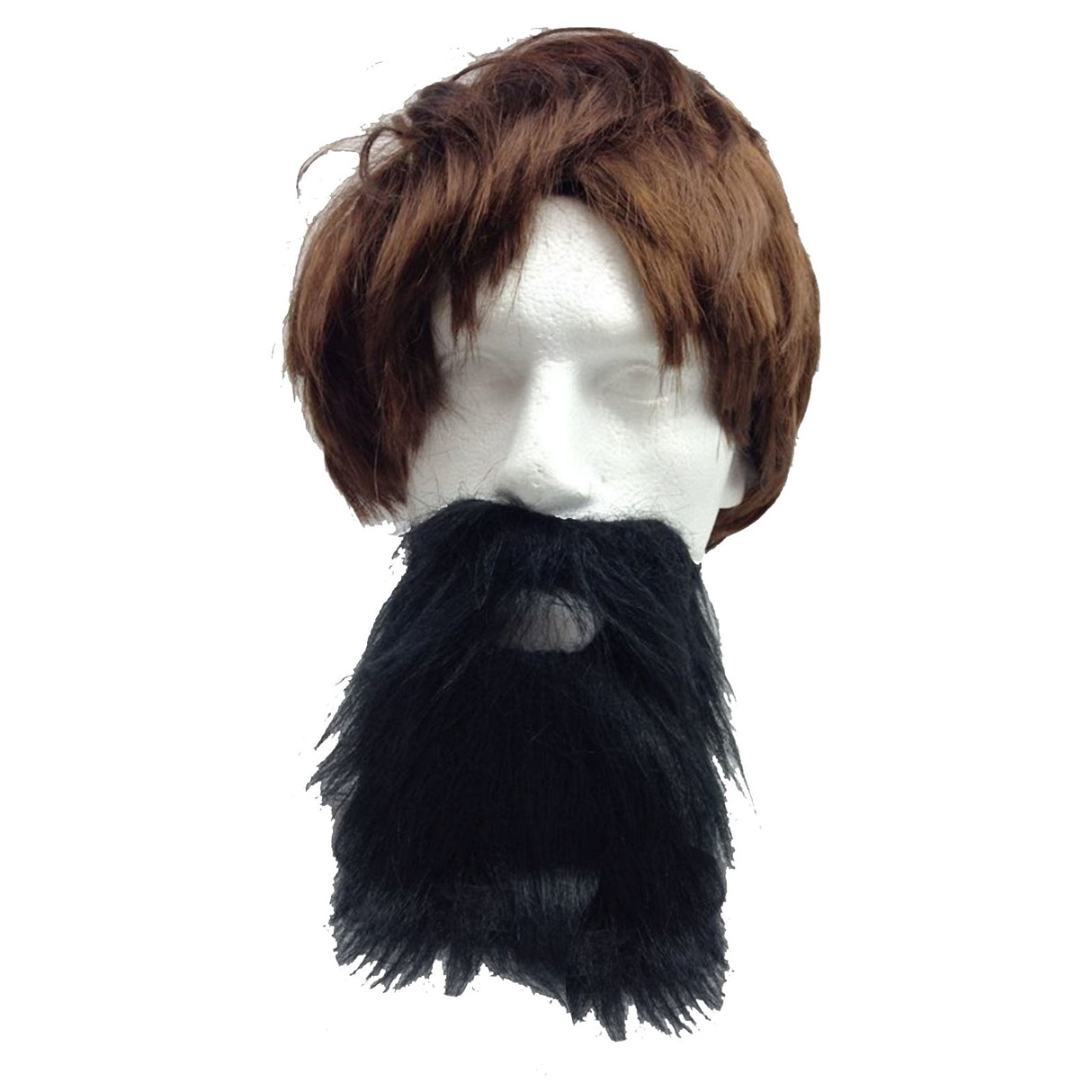 Deluxe 2pc Black Jumbo Afro Wig & Party Beard Moustache Costume Set