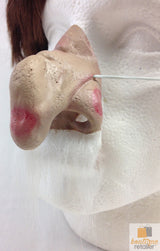 Giant Latex Wizard Nose with Moustache for Fantasy Character Costumes - Side View