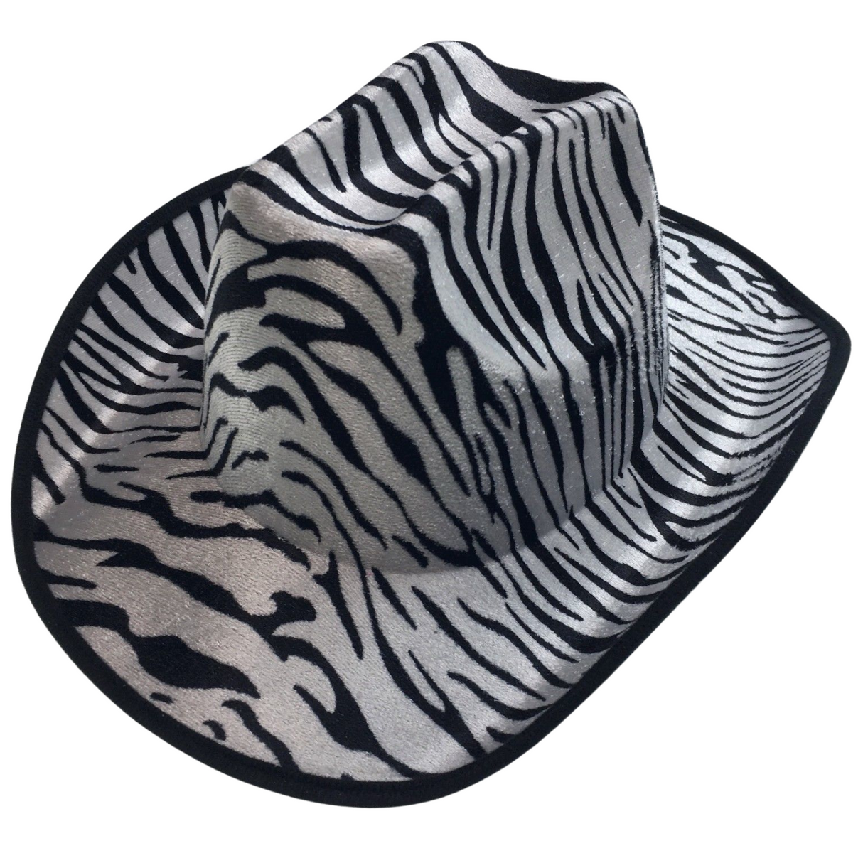 ZEBRA PRINT Fedora Hat for Adult Cowboy Costume - Wild West Party Fancy Dress Accessory