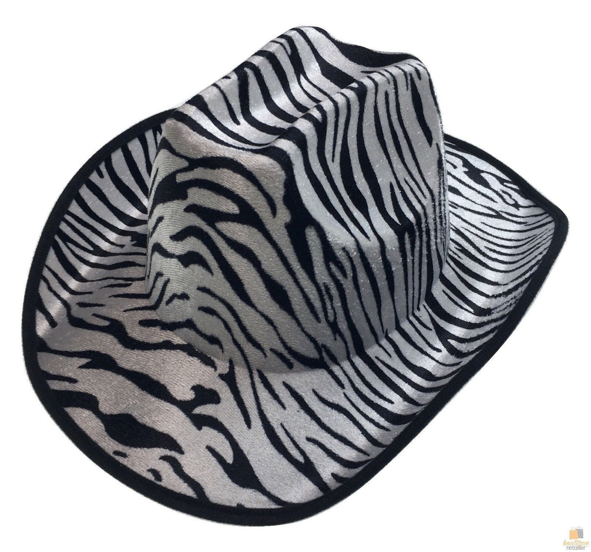 ZEBRA PRINT Fedora Hat for Adult Cowboy Costume - Wild West Party Fancy Dress Accessory