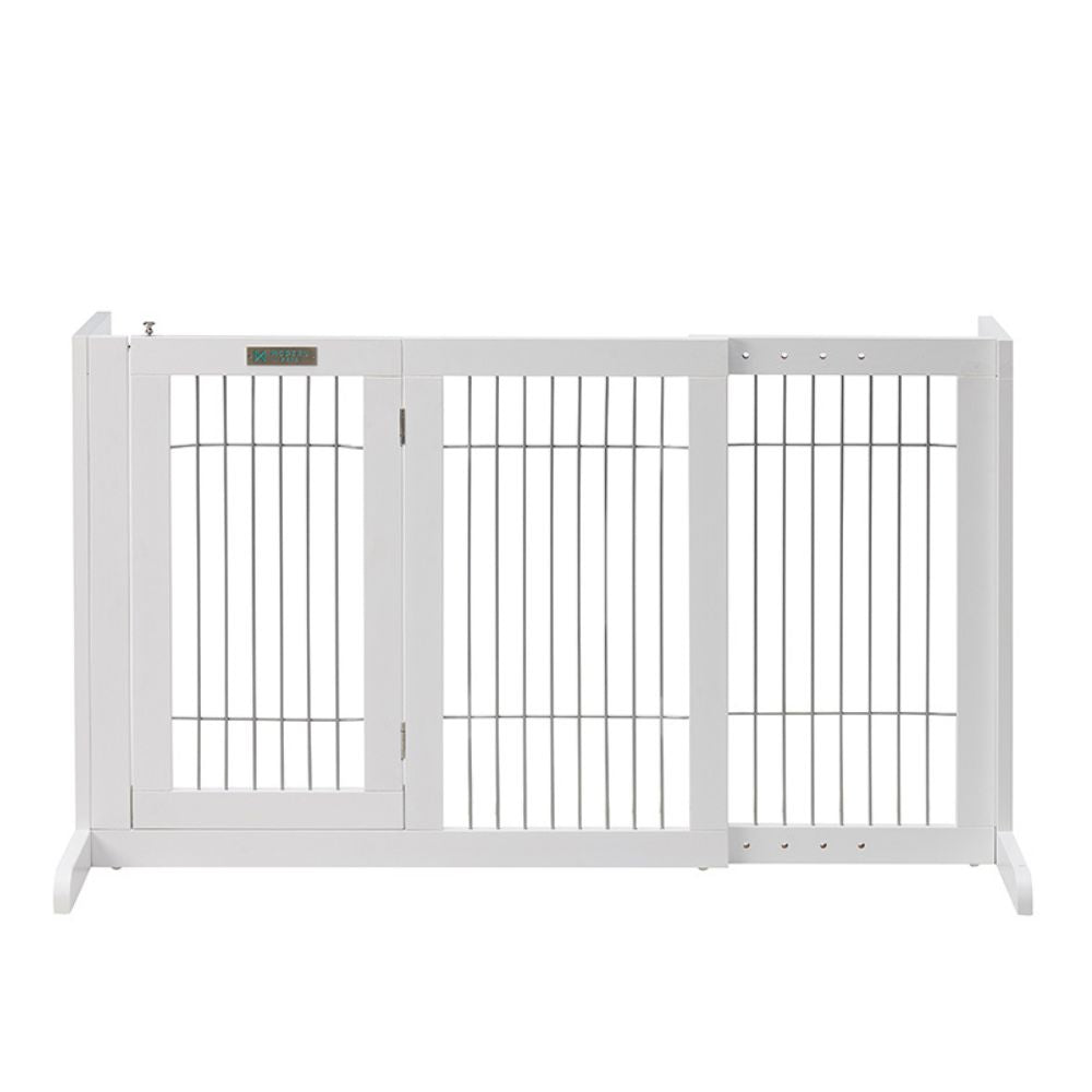 Freestanding Retractable Dog Barrier with Gate Large