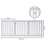 Three Panel Freestanding Dog Gate, White