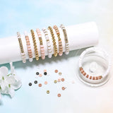 Elegant Clay Beads DIY Kit with Golden, Pink, and White Beads for Custom Jewelry and Friendship Bracelets