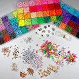 13200PCS Colorful Polymer Clay Beads Set with Alphabet Letters for DIY Jewelry Making and Craft Projects