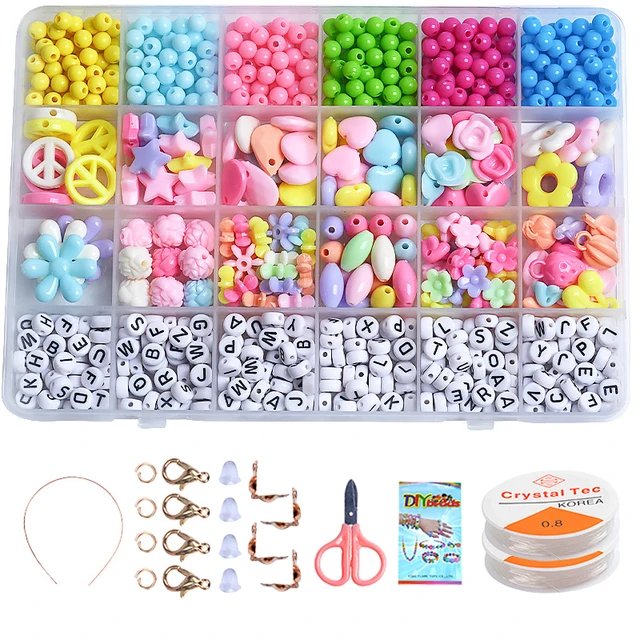 950-Piece Colorful Acrylic Beads Kit with Alphabet Beads for Creative Jewelry Making