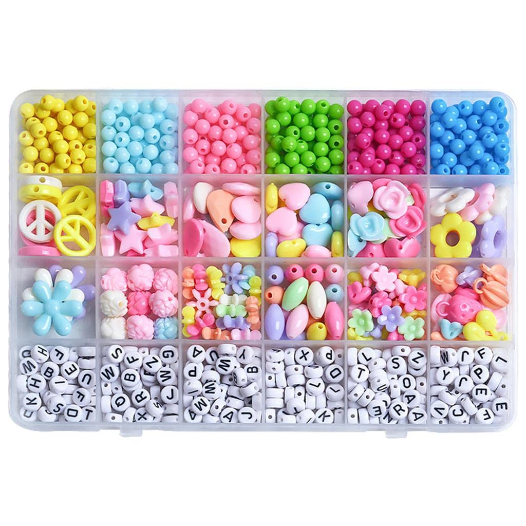 950-Piece Colorful Acrylic Beads Kit with Alphabet Beads for Creative Jewelry Making