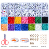 28 Grid 4500pcs Acrylic Seed Beads Craft Set with A-Z Letter Beads for DIY Jewelry Making