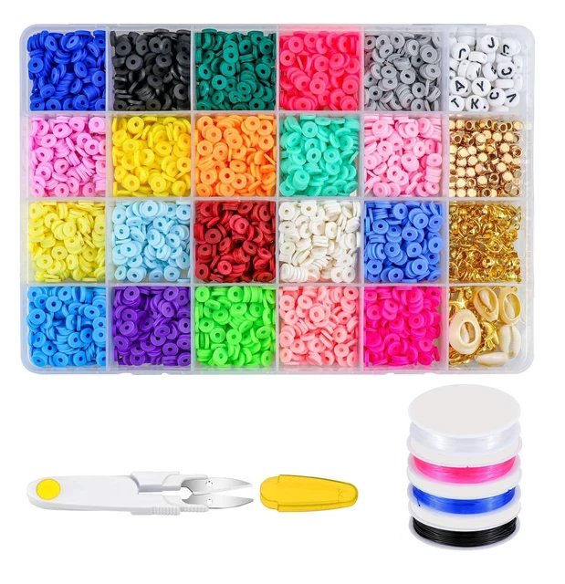 20-Color 4000-Piece Premium Clay Bead Jewelry Making Kit with Accessories and Elastic Strings