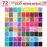 72-Color Clay Beads Jewelry Making Kit - 10,800pcs Bracelet and Accessory Set