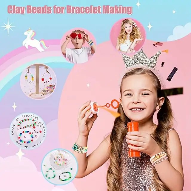 72-Color Clay Beads Jewelry Making Kit - 10,800pcs Bracelet and Accessory Set