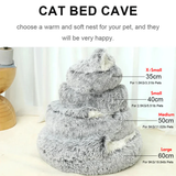 Pink Small PawfectFriend Cozy Burrowing Cave Pet Bed for Dogs Cats Kitten Plush Warm Soft Sleeping Nest - pink small