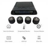 HRIDZ 1050 Solar-Powered Wireless Tire Pressure Monitoring System with 4 Sensors