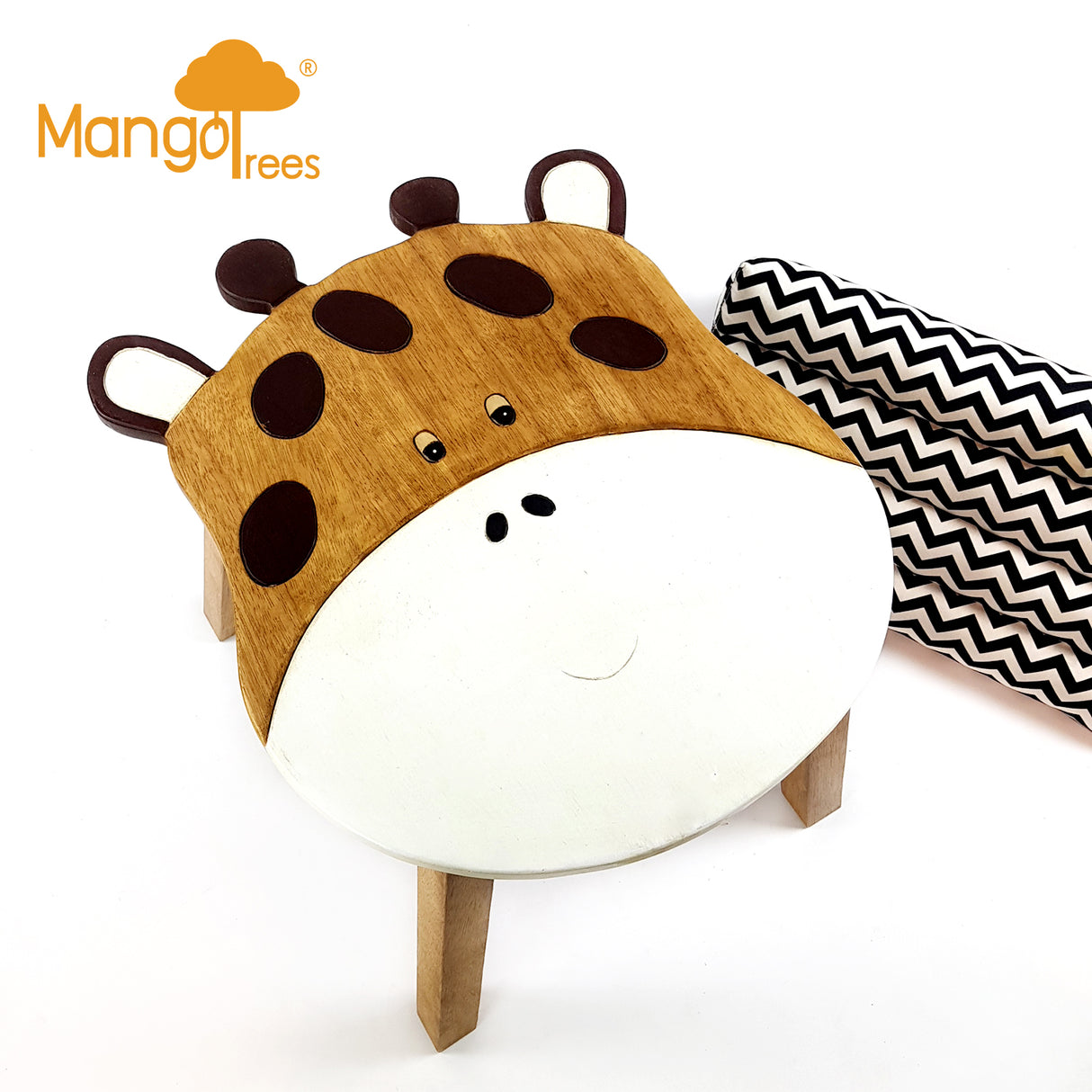 Giraffe-Themed Handcrafted Wooden Kids Table