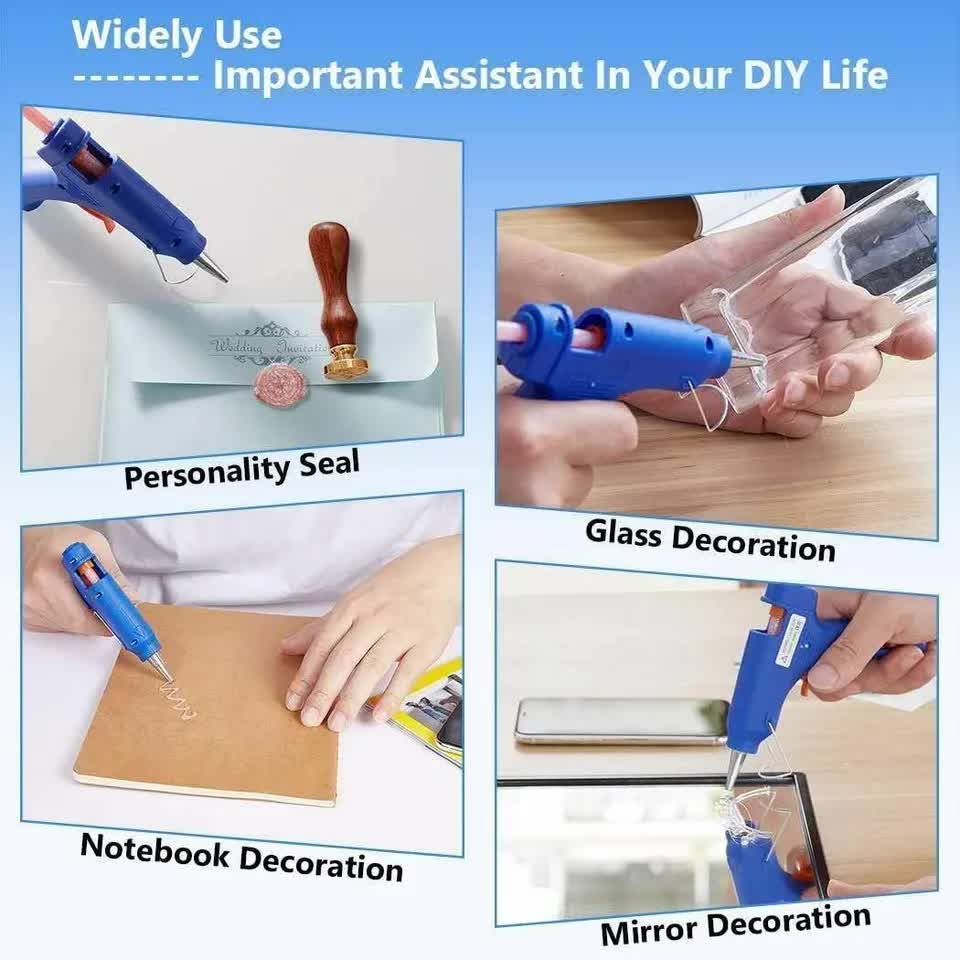 Versatile Hot Melt Glue Gun Repair Kit with 50 Glitter Glue Sticks