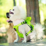 Ondoing Pet Saddle Bag Dog Harness Backpack Hiking Traveling Outdoor Bags Cute Costume (Yellow tiger bag with leash)L