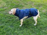 Pet Dog Raincoat Poncho Jacket Windbreaker Waterproof Clothes with Harness Hole-M-Black