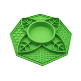 Mandala Flower Design Pet Slow Feeder Lick Mat - Green